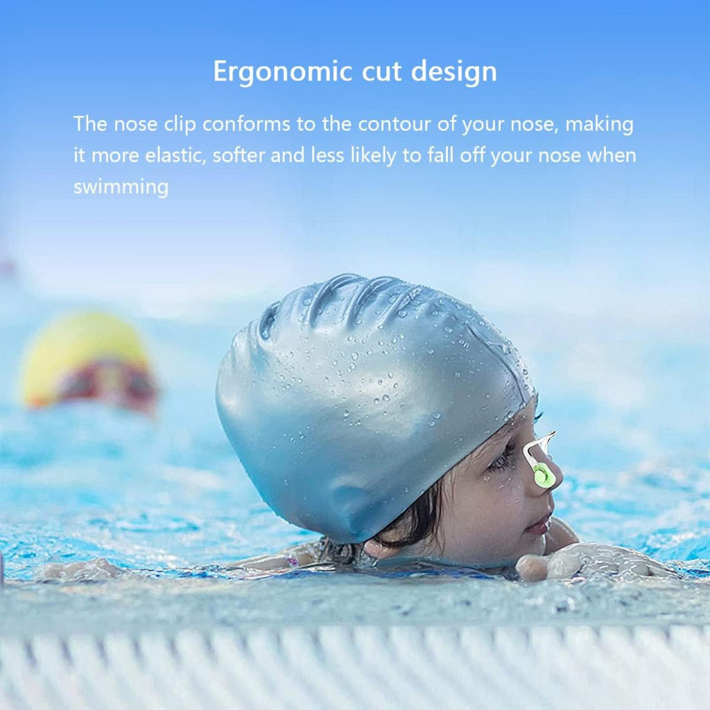 Silicone Nose Clip & Ear Plugs Set – Waterproof Swimming Accessory for All Ages