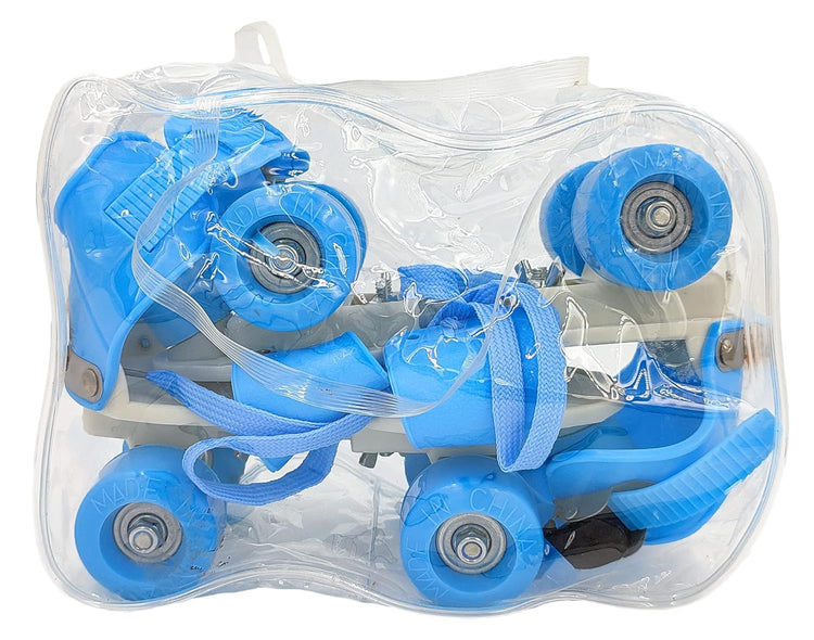 Adjustable Blue 4-Wheel Roller Skates for Kids – Perfect for Growing Skaters