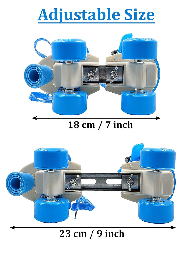 Adjustable Blue 4-Wheel Roller Skates for Kids – Perfect for Growing Skaters