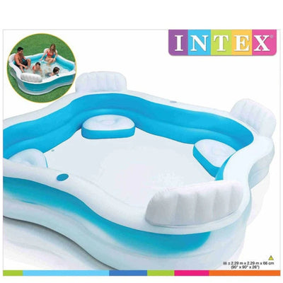 Intex Swim Center Family Lounge Pool – 90" x 90" x 26" – Model 56475