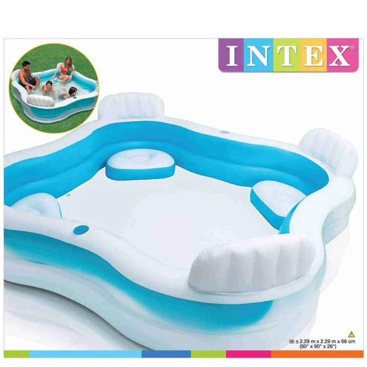 Intex Swim Center Family Lounge Pool – 90" x 90" x 26" – Model 56475