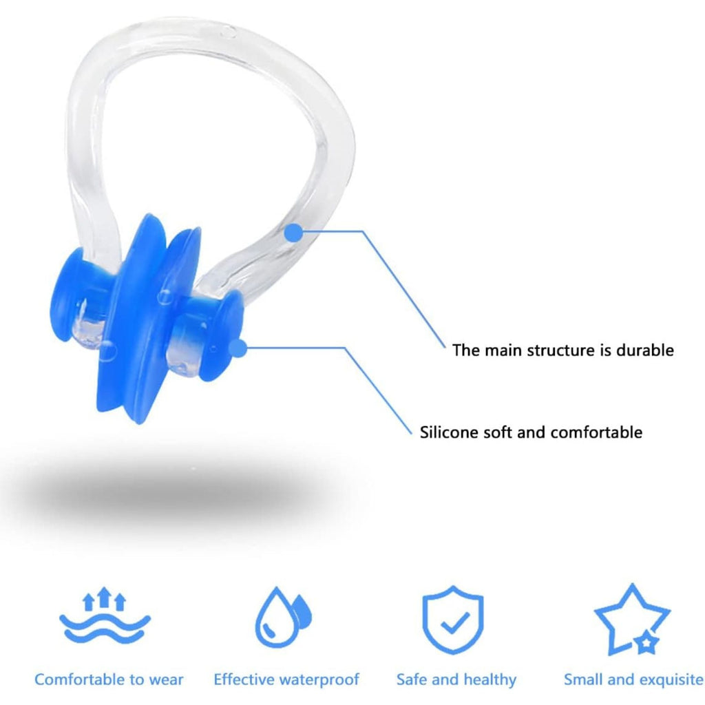 Silicone Nose Clip & Ear Plugs Set – Waterproof Swimming Accessory for All Ages