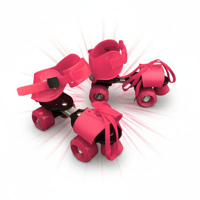 Adjustable Pink 4-Wheel Roller Skates for Kids