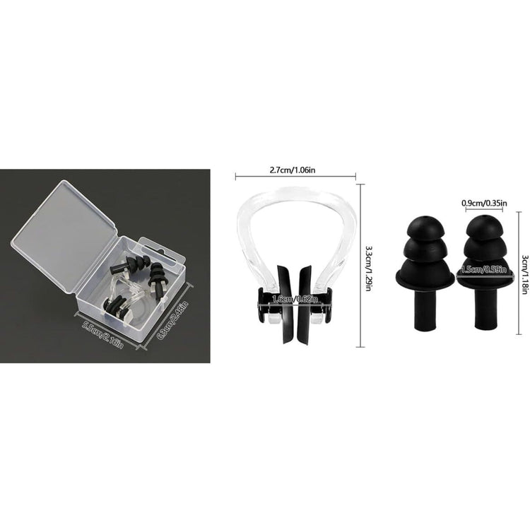 Silicone Nose Clip & Ear Plugs Set – Waterproof Swimming Accessory for All Ages