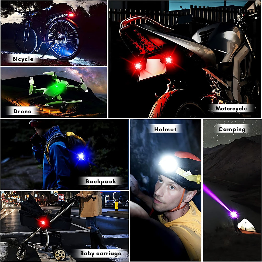 USB Rechargeable LED Bicycle Tail Light Waterproof Bike Rear Light with 7 Color Modes, Easy Mount, Night Safety Lamp