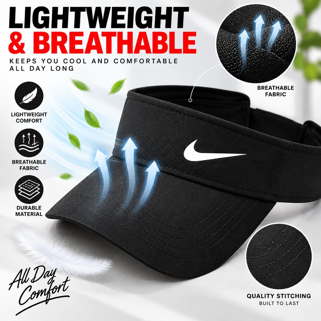 Sports Sun Visor Cap Adjustable Lightweight Running Golf Tennis Outdoor Unisex
