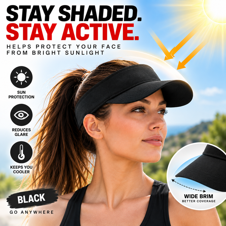 Sports Sun Visor Cap Adjustable Lightweight Running Golf Tennis Outdoor Unisex
