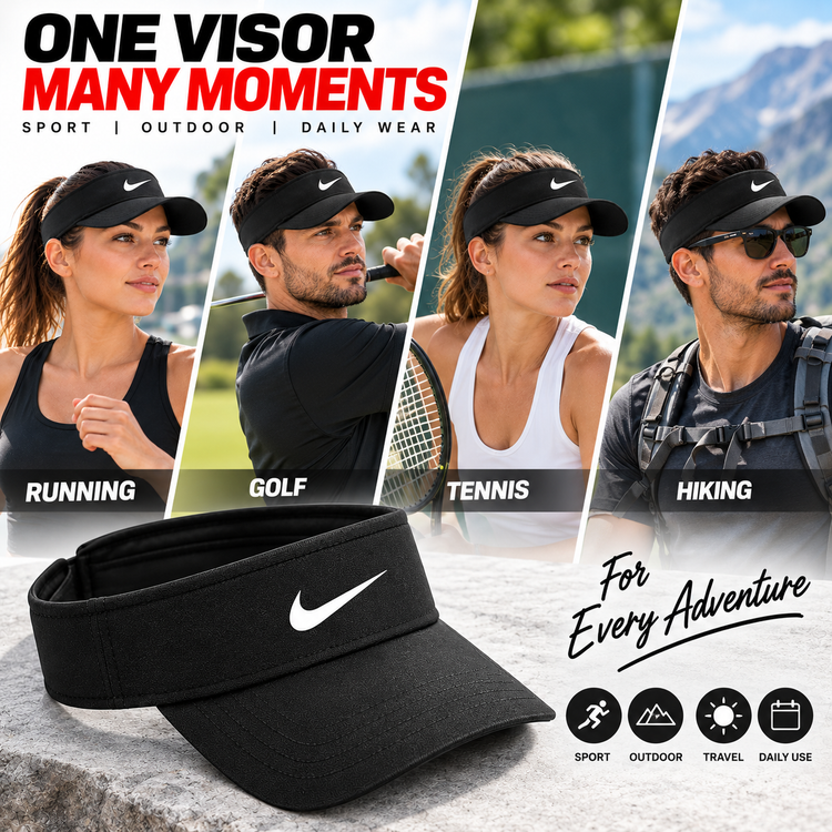 Sports Sun Visor Cap Adjustable Lightweight Running Golf Tennis Outdoor Unisex