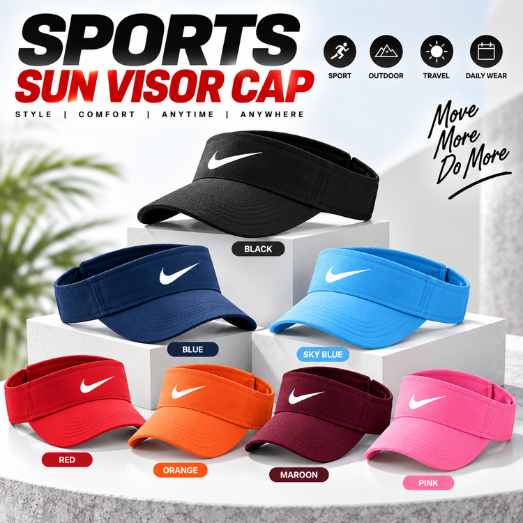 Sports Sun Visor Cap Adjustable Lightweight Running Golf Tennis Outdoor Unisex