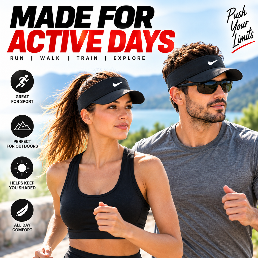 Sports Sun Visor Cap Adjustable Lightweight Running Golf Tennis Outdoor Unisex