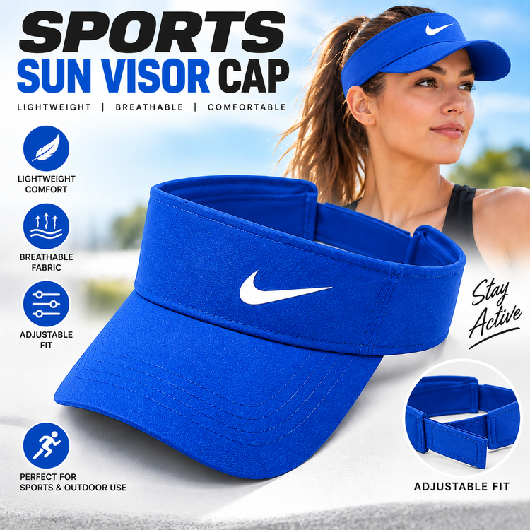Sports Sun Visor Cap Adjustable Lightweight Running Golf Tennis Outdoor Unisex