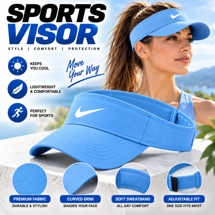 Sports Sun Visor Cap Adjustable Lightweight Running Golf Tennis Outdoor Unisex