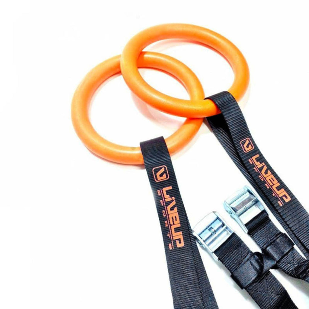 Gym Rings by LiveUp – Heavy-Duty Fiber Rings for Calisthenics & Bodyweight Training