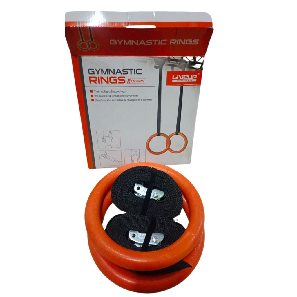 Gym Rings by LiveUp – Heavy-Duty Fiber Rings for Calisthenics & Bodyweight Training