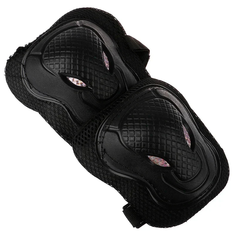 6-Piece Black Kids Protective Gear Set – Knee Pads, Elbow Pads & Wrist Guards for Safe Cycling, Skating & Biking Adventures