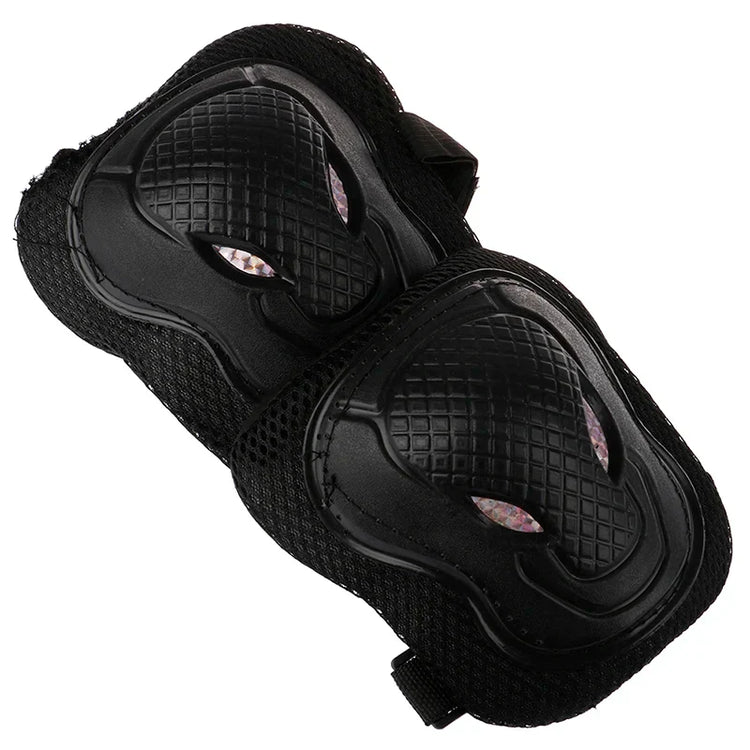 6-Piece Black Kids Protective Gear Set – Knee Pads, Elbow Pads & Wrist Guards for Safe Cycling, Skating & Biking Adventures