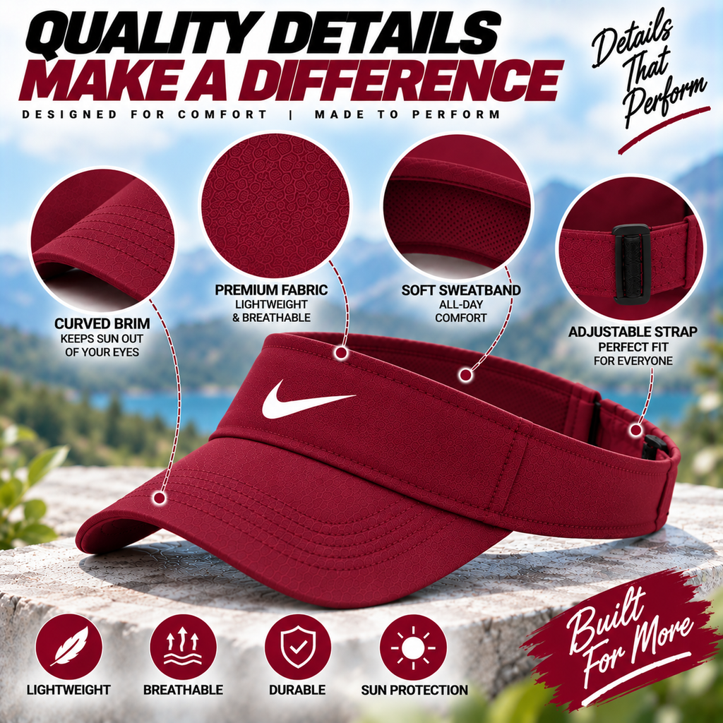 Sports Sun Visor Cap Adjustable Lightweight Running Golf Tennis Outdoor Unisex