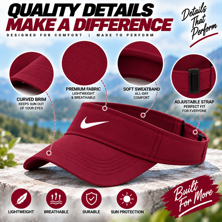 Sports Sun Visor Cap Adjustable Lightweight Running Golf Tennis Outdoor Unisex