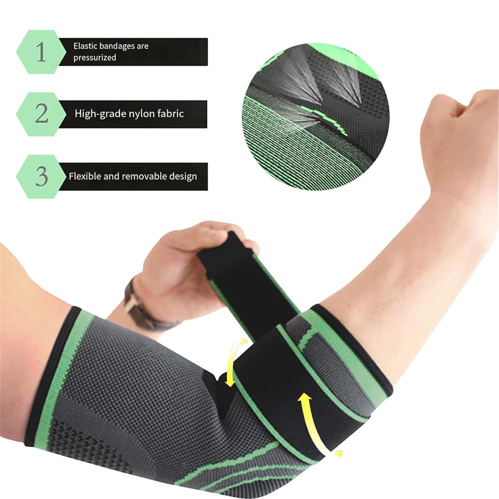 Elbow Brace Compression Sleeve – Arm Support with Adjustable Straps for Pain Relief & Injury Prevention