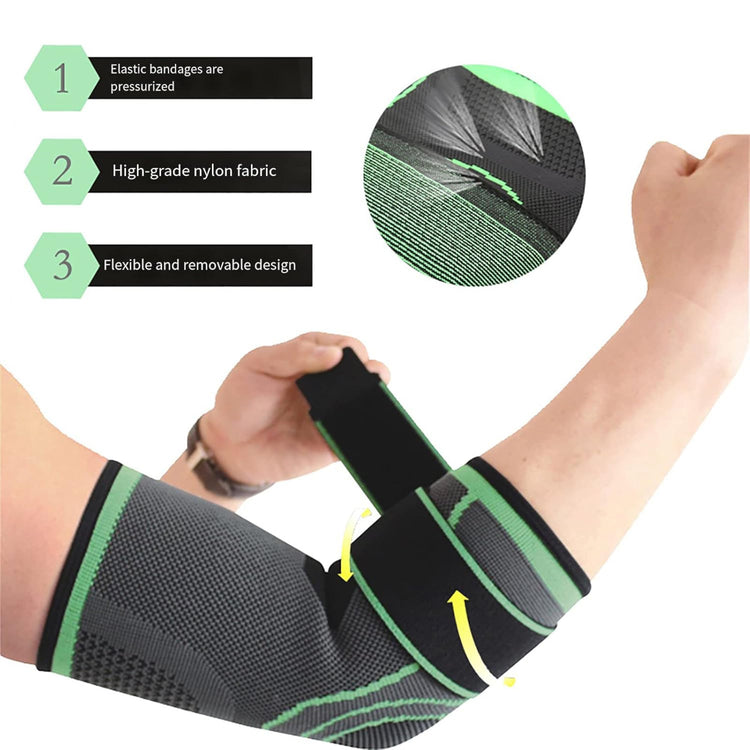 Elbow Brace Compression Sleeve – Arm Support with Adjustable Straps for Pain Relief & Injury Prevention