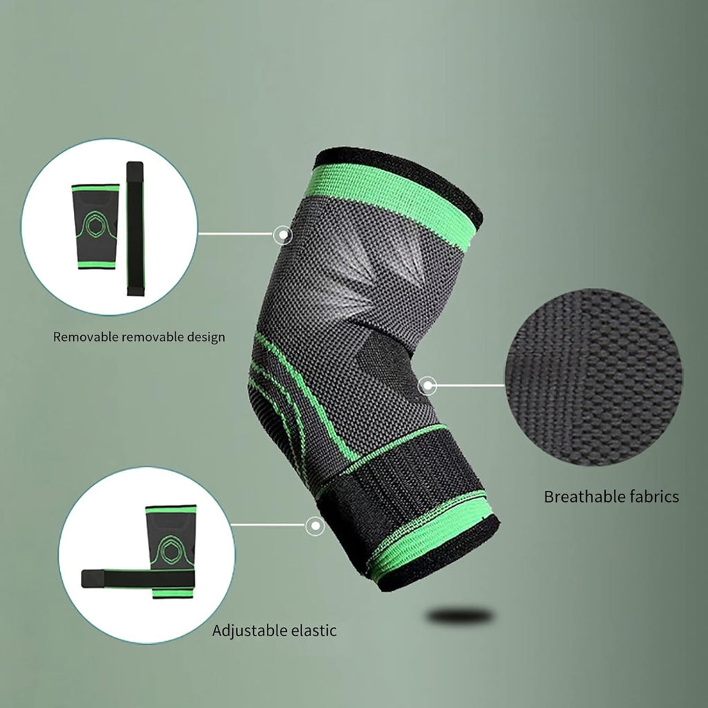 Elbow Brace Compression Sleeve – Arm Support with Adjustable Straps for Pain Relief & Injury Prevention