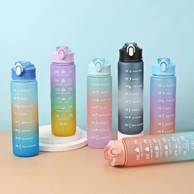 900ML Water Bottle Motivational Sports Bottle With Time Marker Leak-proof Cup Fitness BPA Free Portable Drinkware For Outdoor
