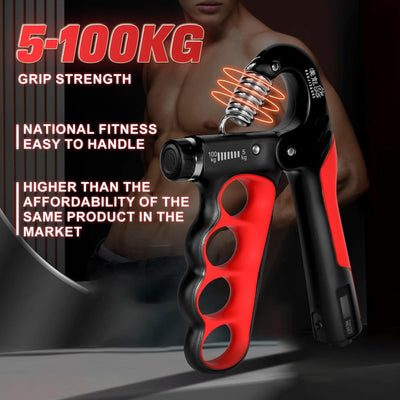 5-100 Kg Adjustable Grip Strengthener – Hand, Finger, and Forearm Workout Kit for Strength Training