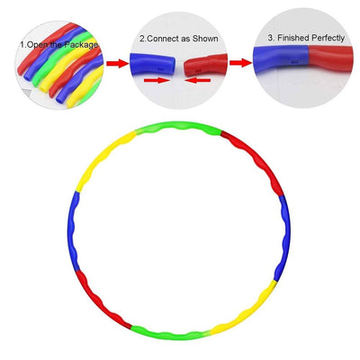 Hula Hoop – Adjustable 30" Fitness Ring for Kids & Adults (Multicolour, Zig Zag Wave Design)