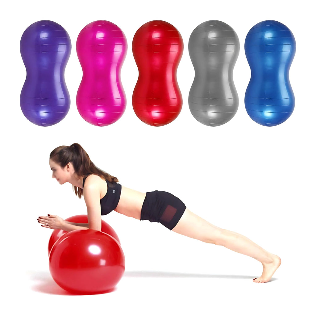 Peanut Shape Anti-Burst Yoga Exercise Ball – Gym, Pregnancy, Birthing, and Physical Therapy Fitness Tool