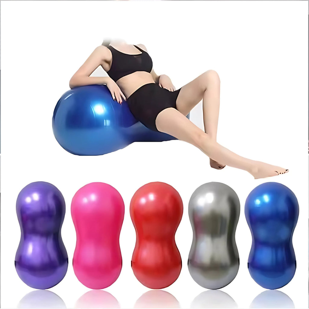 Peanut Shape Anti-Burst Yoga Exercise Ball – Gym, Pregnancy, Birthing, and Physical Therapy Fitness Tool