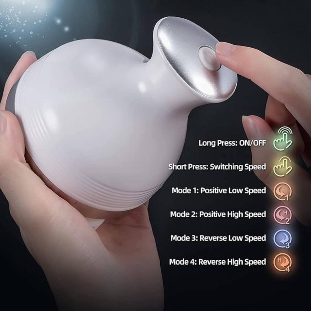 Heshiv Electric Scalp Massager – USB Rechargeable Portable Head Massager for Stress Relief & Scalp Care