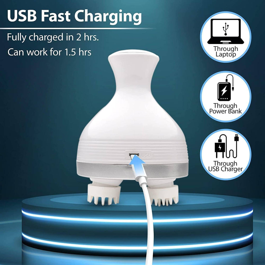 Heshiv Electric Scalp Massager – USB Rechargeable Portable Head Massager for Stress Relief & Scalp Care