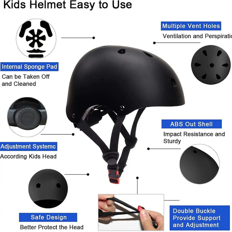 Kids & Teens Skateboard Helmet – Head Protection for Cycling, Skating & More