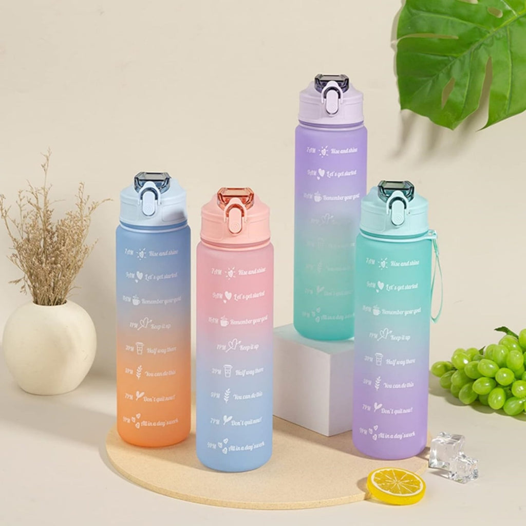 900ML Water Bottle Motivational Sports Bottle With Time Marker Leak-proof Cup Fitness BPA Free Portable Drinkware For Outdoor