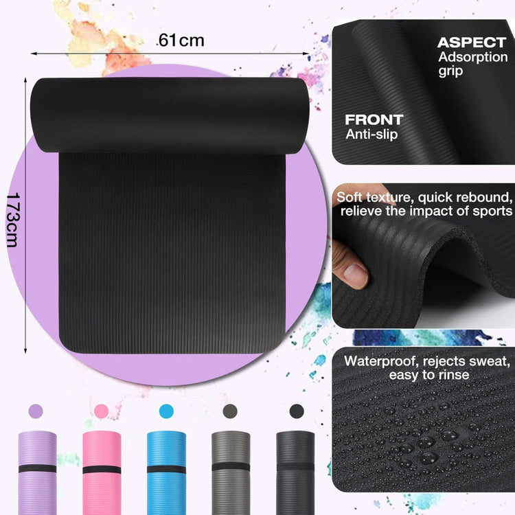 Durable & Lightweight Yoga Mat – Thick, Non-Slip Exercise Mat for Joint Support, Perfect for Home Practice