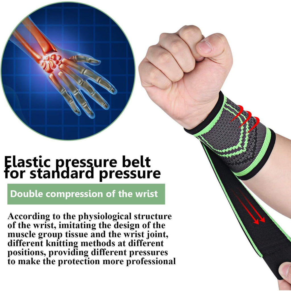 Adjustable Wrist Support Wraps with Compression Straps – Unisex Brace for Strength Training, Gym Workouts, and Fitness