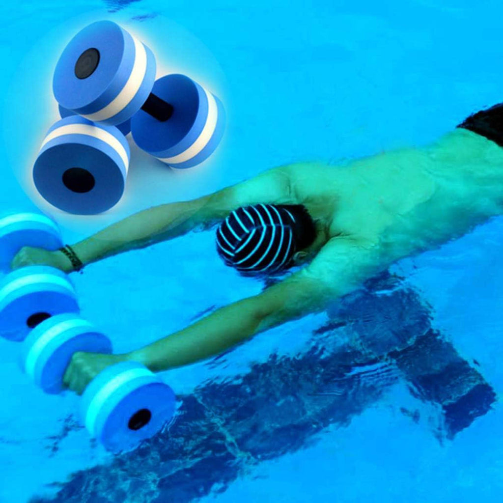 2Pc EVA Foam Floating Dumbbells – Swimming Pool Aqua Fitness Water Exercise Dumbbells