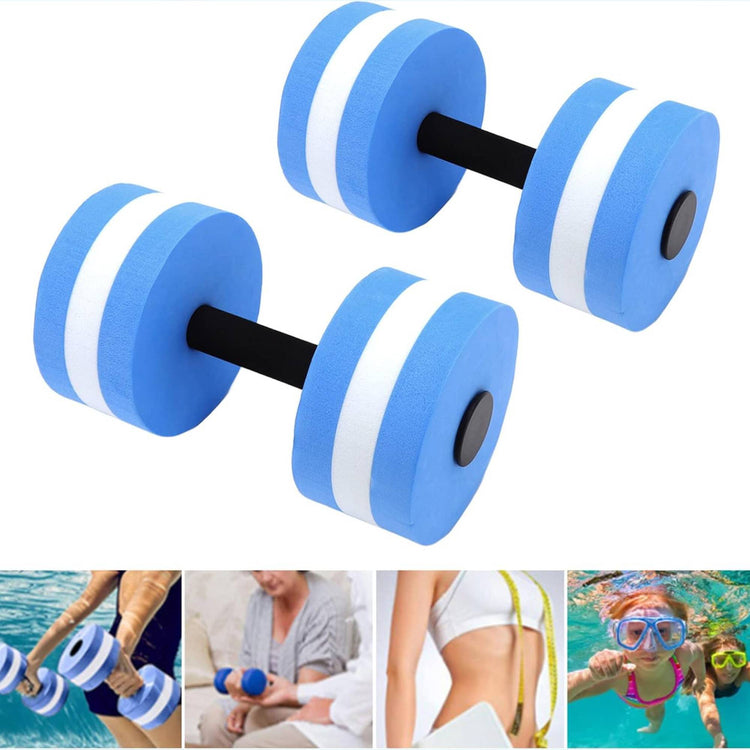 2Pc EVA Foam Floating Dumbbells – Swimming Pool Aqua Fitness Water Exercise Dumbbells