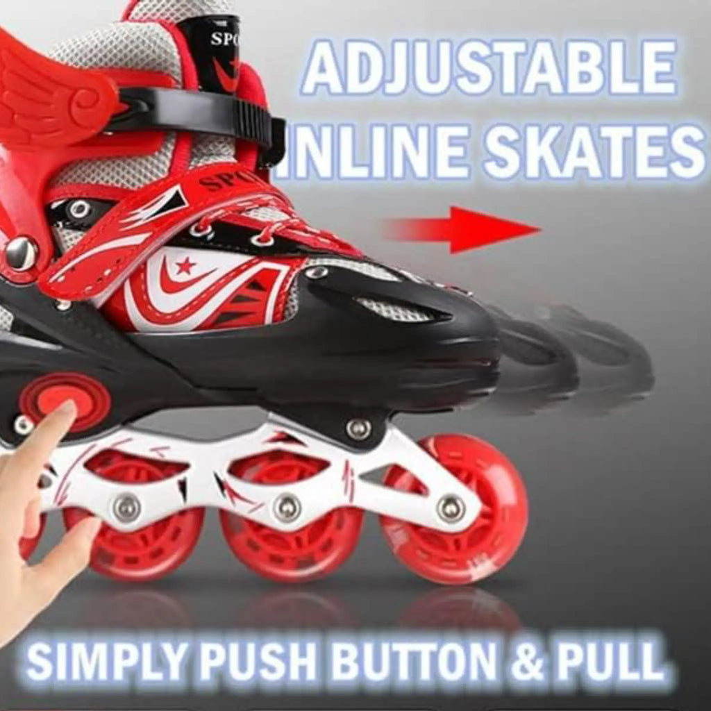 Blazing Red Inline Skates for Kids – Adjustable, Stylish & Built for Fun