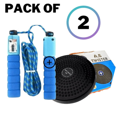 (Pack of 2) Tummy Twister with Skipping Rope – Full-Body Workout Set for Fitness and Weight Loss