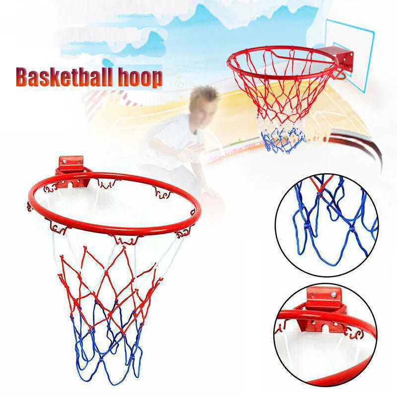 Wall-Mounted Basketball Hoop with Professional Rim and Net