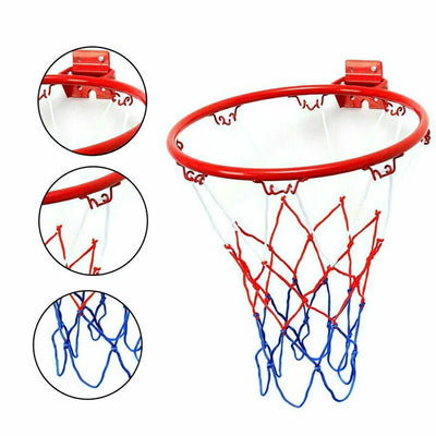 Wall-Mounted Basketball Hoop with Professional Rim and Net
