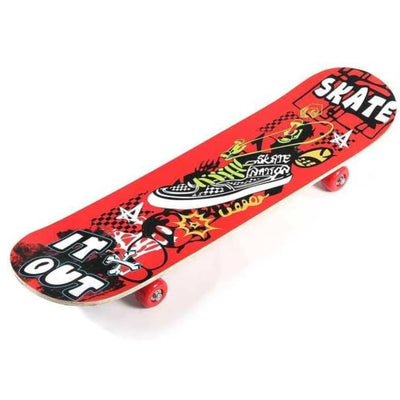 22-Inch Retro Mini Skateboard with Flashing Wheels