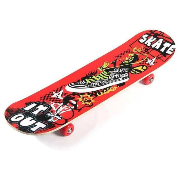 22-Inch Retro Mini Skateboard with Flashing Wheels