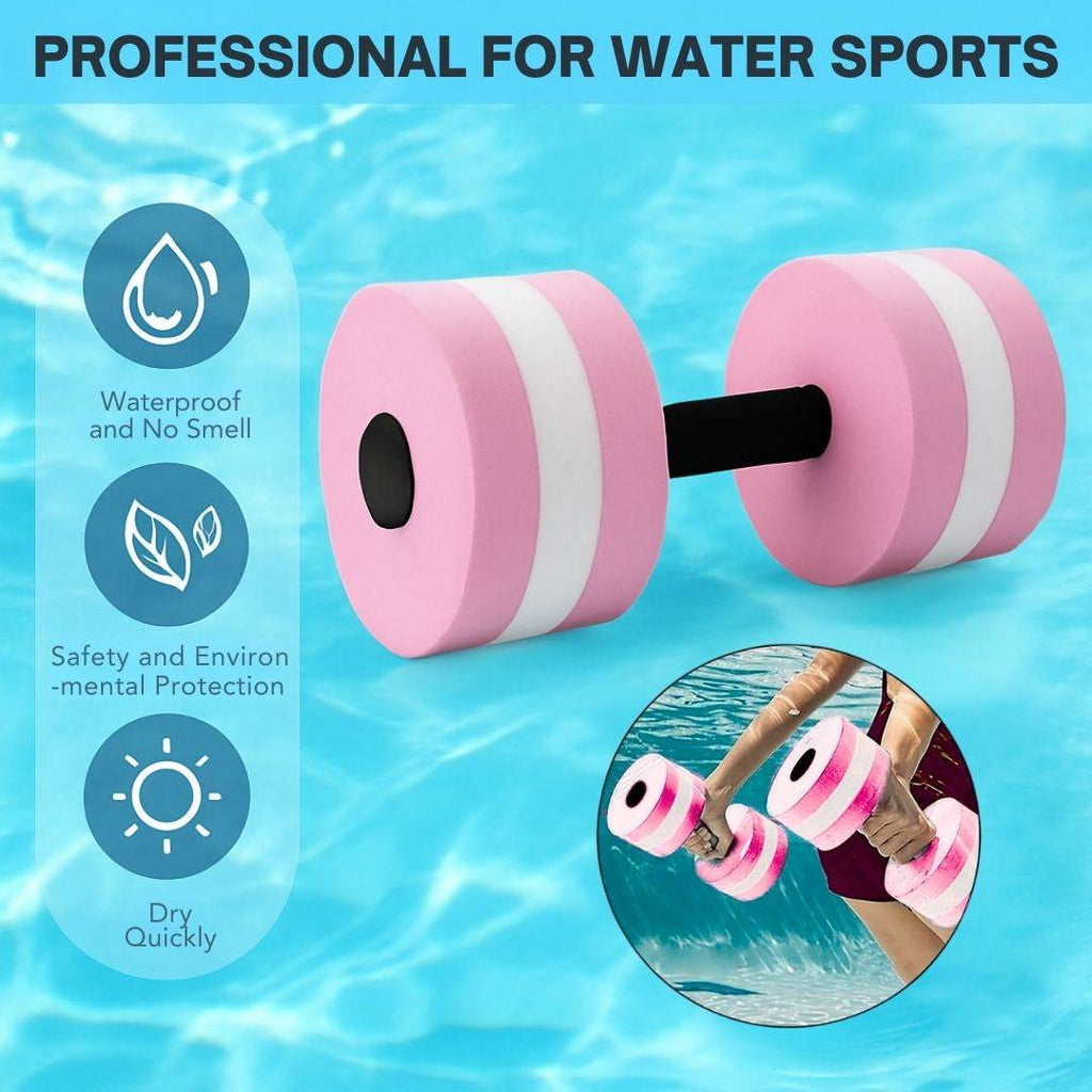 2Pc EVA Foam Floating Dumbbells – Swimming Pool Aqua Fitness Water Exercise Dumbbells