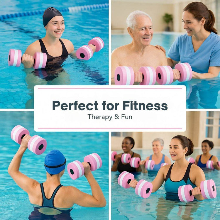 2Pc EVA Foam Floating Dumbbells – Swimming Pool Aqua Fitness Water Exercise Dumbbells