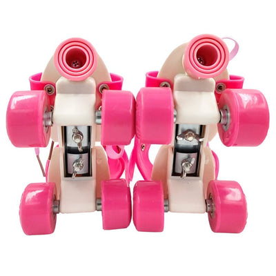 Adjustable Pink 4-Wheel Roller Skates for Kids – Stylish, Safe & Built for Fun