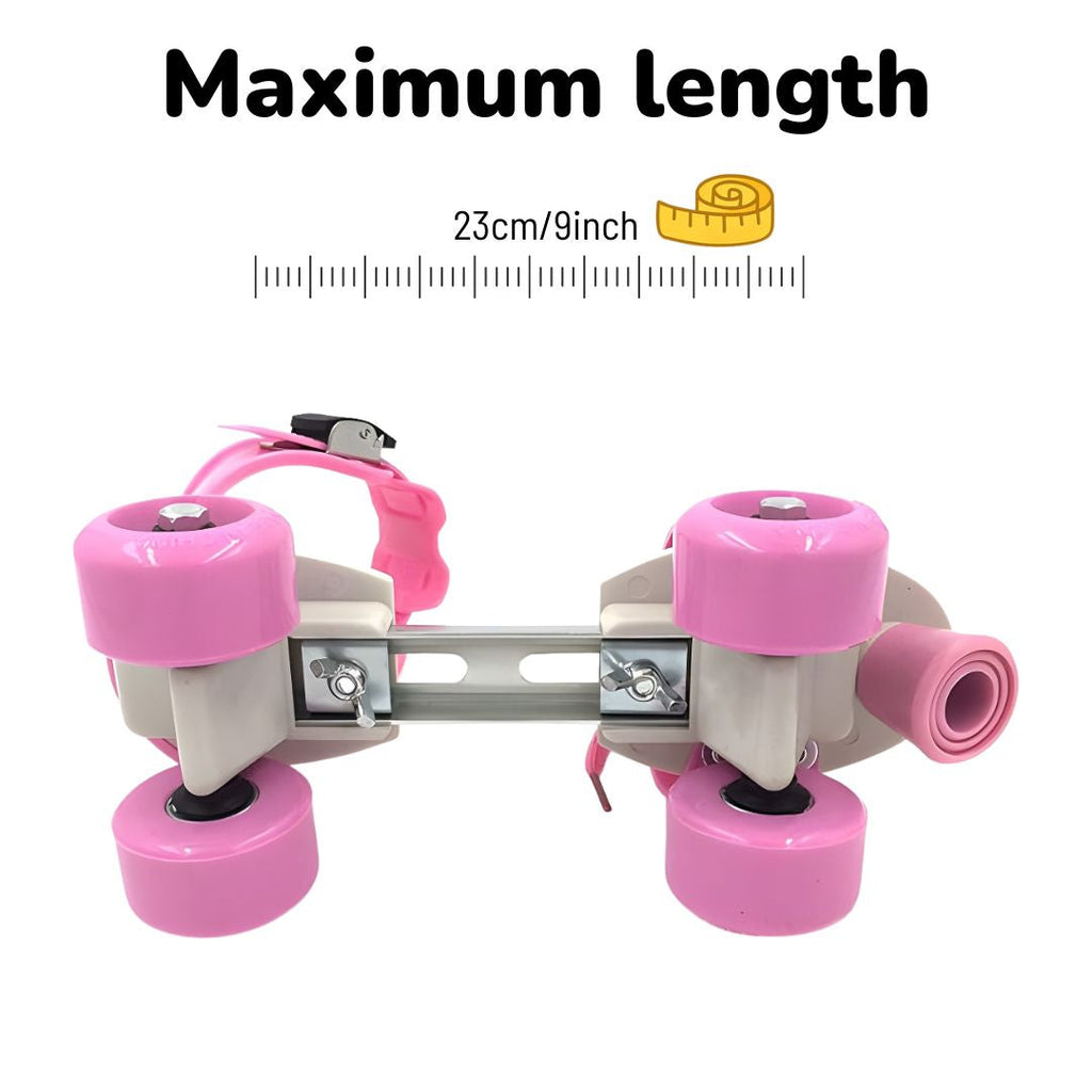 Adjustable Pink 4-Wheel Roller Skates for Kids – Stylish, Safe & Built for Fun