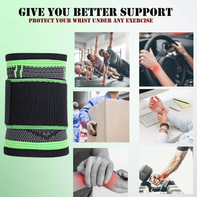 Adjustable Wrist Support Wraps with Compression Straps – Unisex Brace for Strength Training, Gym Workouts, and Fitness