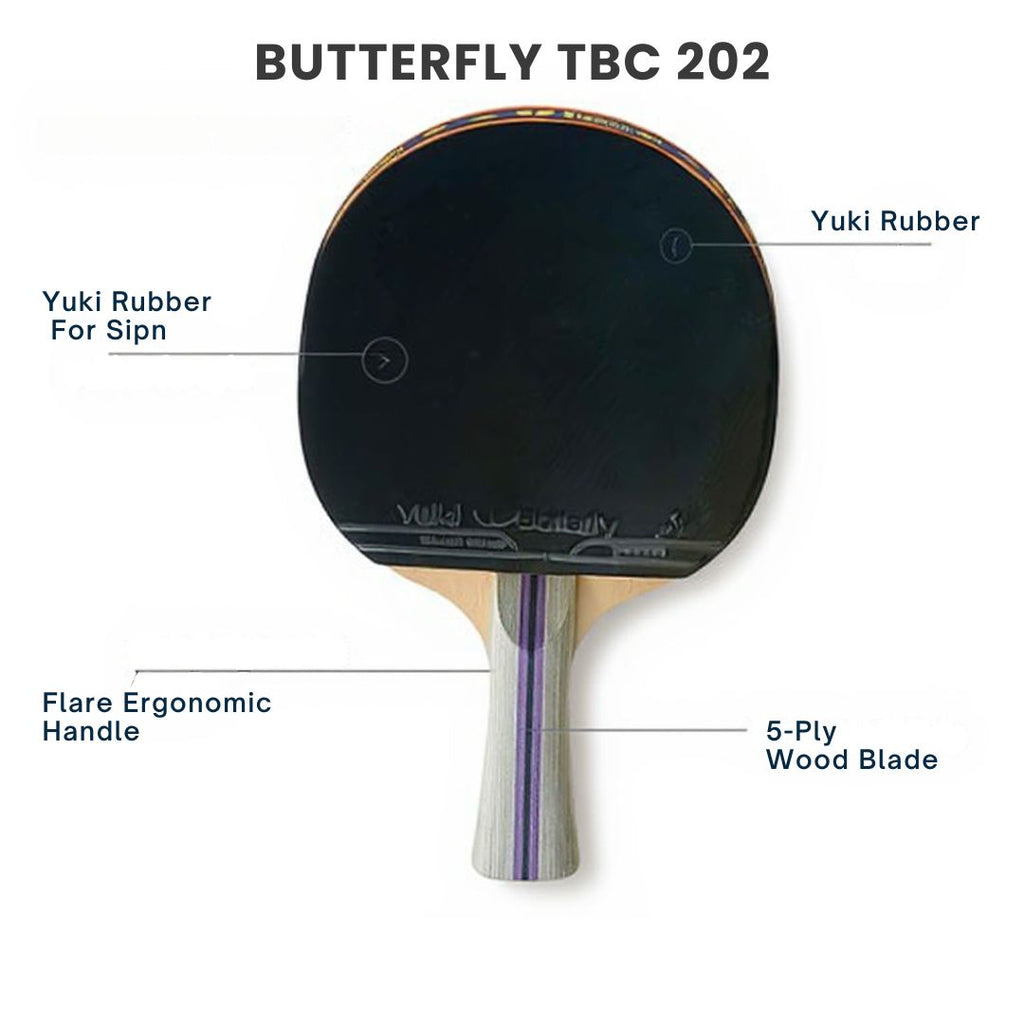 Butterfly TBC 202 Table Tennis Paddle – Superior Control & Spin for Champions